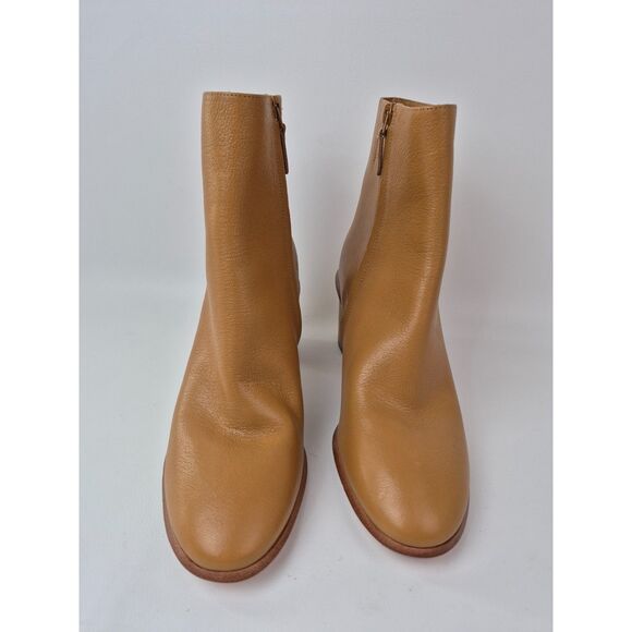 Tory Burch Women's Brown Brooke Stamped Heel Leather Bootie Size 10.5 - Picture 3 of 7